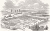 SURREY. New Cattle-Market at Croydon 1851 old antique vintage print picture