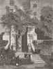 FOUNTAINS HALL. Doorway, Fountains, Abbey, Yorks 1858 old antique print