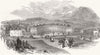 DERBYSHIRE. Buxton. The crescent, new Baths  1854 old antique print picture