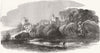 DERBYS. Haddon Hall, from Deewell Rd 1854 old antique vintage print picture