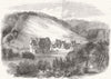 Caterham Railway, Station & hotel. Surrey 1856 old antique print picture
