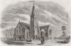 TOLLINGTON PARK. St Mark's Church, Holloway 1858 old antique print picture