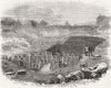SHROPS. Hypocaust, ruins of Uriconium, Wroxeter  1859 old antique print