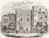LONDON. 800 year Palace of King John, Stepney 1858 old antique print picture