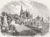 LONDON. Highgate Cemetery 1858 old antique vintage print picture