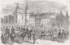 HOLYROOD. Freemasons parade leaving House, Edinburgh 1858 old antique print