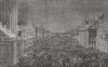 DUBLIN. Sackville St, night of 10th Inst 1863 old antique print picture