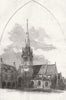 DURHAM. St Nicholas' Church, Durham 1858 old antique vintage print picture