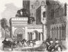 WALES. Queen's visit to North-entry Penrhyn Castle 1859 old antique print