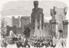 WALES. Queen's visit to Penrhyn Castle 1859 old antique vintage print picture