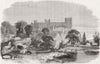 ARUNDEL CASTLE. Sussex-Duke of Norfolk 1859 old antique vintage print picture