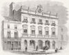WREXHAM. Planned Welsh Insurance Co premises  1859 old antique print picture
