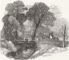 SURREY. Angling. Breeding-Ponds, Sunbury 1865 old antique print picture