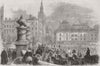 ST PAULS CATHEDRAL. General Picton's burial, Paul's 1859 old antique print
