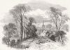 Ancaster, Lincolnshire 1857 old antique vintage print picture