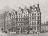 NORTHUMBERLAND AVE. Constitutional Club  1885 old antique print picture