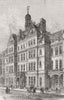 BLOOMSBURY. Paralysis, Epileptic Hospital, Queen Sq  1885 old antique print