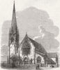 SURREY. St James's Church, Camberwell 1871 old antique vintage print picture