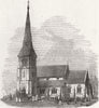LINCS. Fosdyke Church, Lincolnshire 1871 old antique vintage print picture