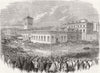 BLACKBURN. Cotton Famine. strike, workers rally 1861 old antique print picture