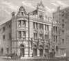 SAVOY THEATRE. New, front towards Thames Embankment. London 1881 old print