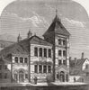 HANTS. Isaac Watts memorial Hall, Southampton 1875 old antique print picture