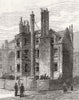 LINCOLNS INN. Buildings, Lincoln's demolished 1881 old antique print picture