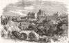 ALNWICK CASTLE. Duke of Northumberland 1858 old antique vintage print picture