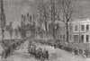 ETON. Royal carriages, arch prepared by boys 1863 old antique print picture