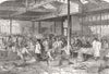 LONDON. Fish-Market, Billingsgate 1849 old antique vintage print picture