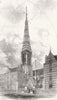 LONDON. All Saints, Margaret Street, Marylebone Fitzrovia 1855 old print