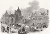 LONDON. Present State of British Museum 1845 old antique vintage print picture