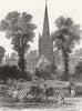 STRATFORD. Church, where Shakespeare is buried 1877 old antique print picture