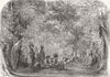 CHARLTON HOUSE. North American Indians camped, park  1845 old antique print