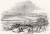 SHREWSBURY. Cattle sheds, Royal farmers Show  1845 old antique print picture