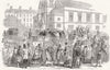 Intramural burial - The Strand, London 1849 old antique vintage print picture