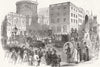 WESTMINSTER. Parade of Sheriffs to  1849 old antique vintage print picture