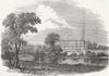 WARCS. Stoneleigh Abbey and Bridge 1849 old antique vintage print picture