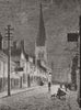 DERBYSHIRE. Arc light, St Mary's Gate, Chesterfield 1882 old antique print
