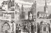 DUMFRIES. Burns Memorial. Nithsdale, Lincluden 1882 old antique print picture