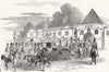 CASTLE HOWARD. Arrival of Queen, Lodge  1850 old antique vintage print picture