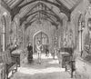 CHESHIRE. Combermere Abbey. Armoury, entry Hall 1882 old antique print picture