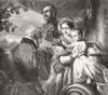 FAMILY. Portrait of Victoria & Albert 1853 old antique vintage print picture