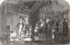 SOCIETY. New Year's Eve. Baking cake 1852 old antique vintage print picture