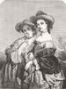 YORKS. Olivia & Sophia(Vide Vicar of Wakefield) 1852 old antique print picture