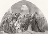 RELIGIOUS. Christ blessing little children 1852 old antique print picture