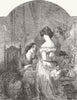 ROMANCE. The Bride 1852 old antique vintage print picture