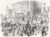 MADRID. Parade of Queen Isabella to Church Atocha 1852 old antique print