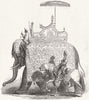 INDIA. State Howdah, and elephant 1851 old antique vintage print picture