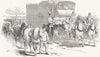 YORKS. Doncaster Races. Rd-Horse Van 1849 old antique vintage print picture